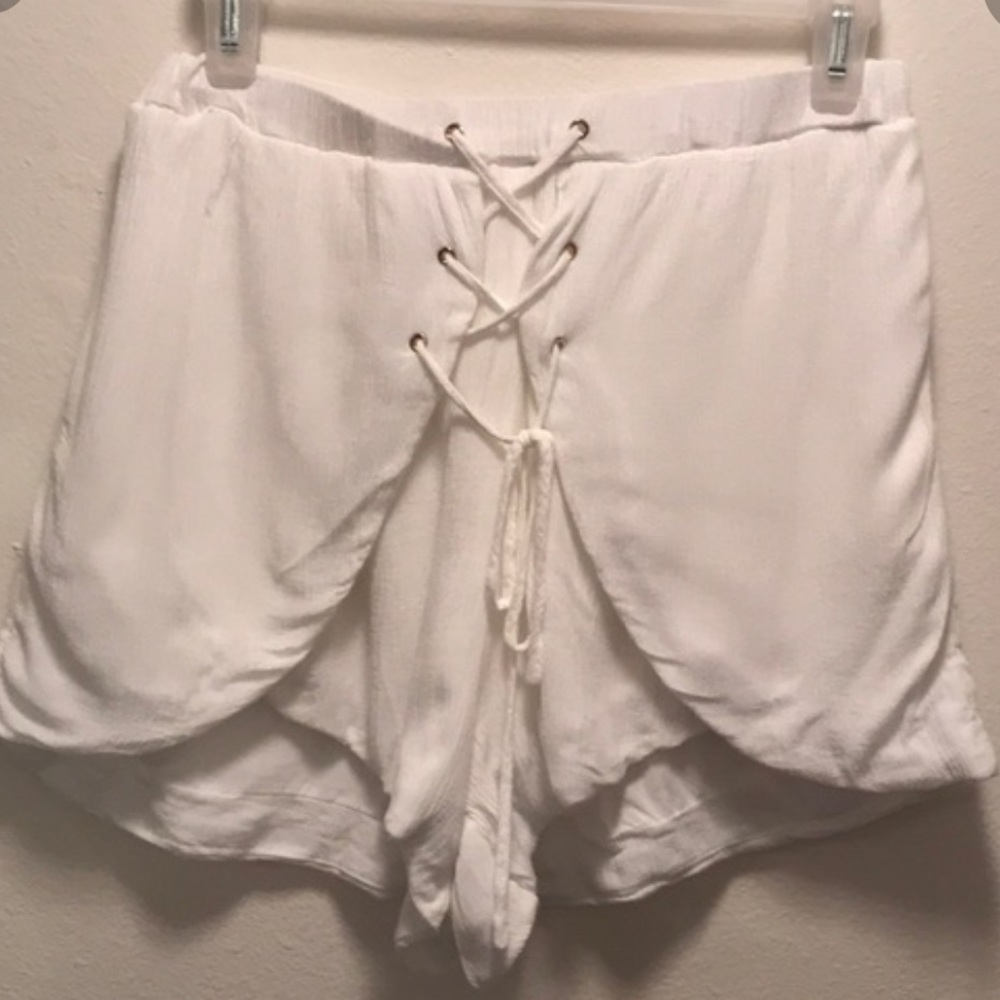 Showpo white ties shorts
